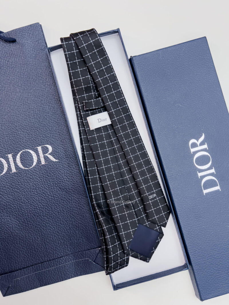 Dior Black CANNAGE SILK TIE