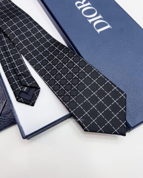 Dior Black CANNAGE SILK TIE