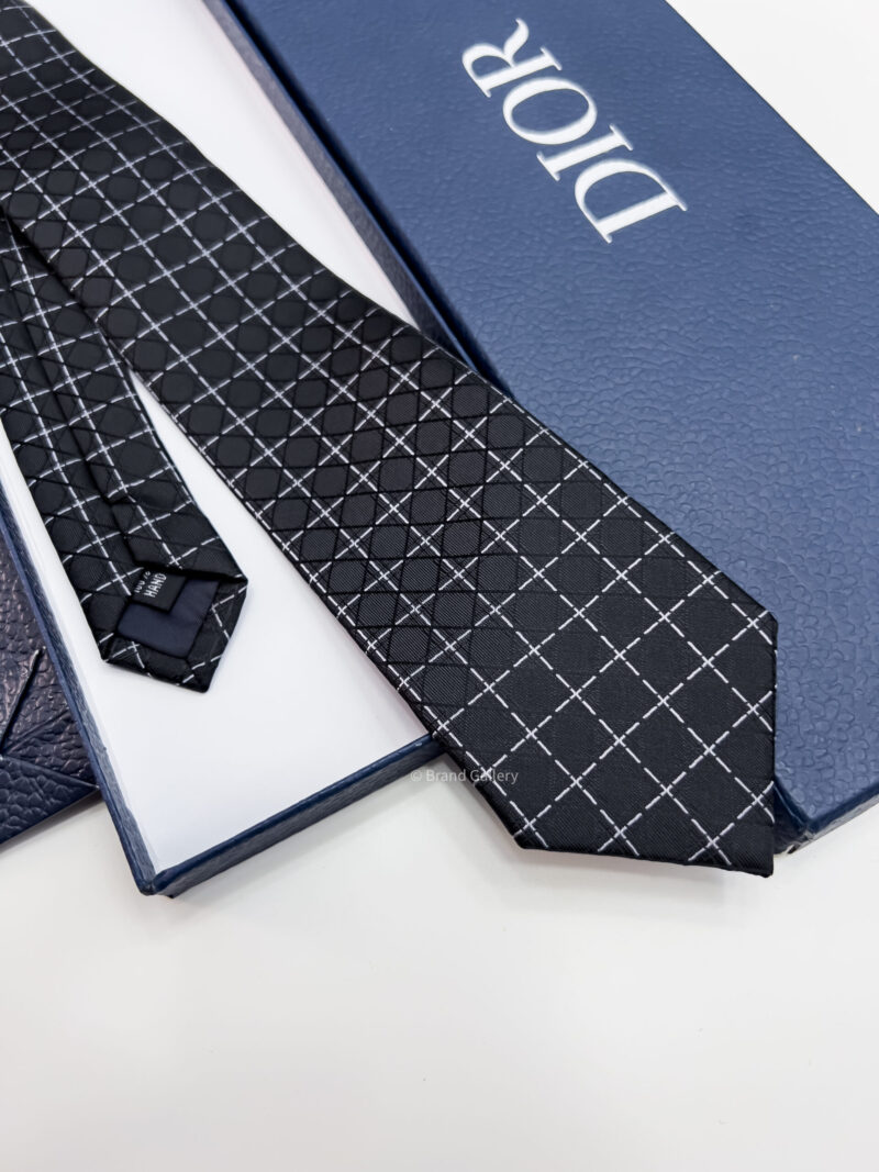 Dior Black CANNAGE SILK TIE