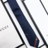 Gucci Navy FRAMED BEE WEB STRIPE SILK TIE