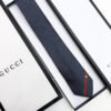 Gucci Grey FRAMED BEE WEB STRIPE SILK TIE