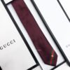Gucci Bordeaux BEE STRIPE SILK TIE