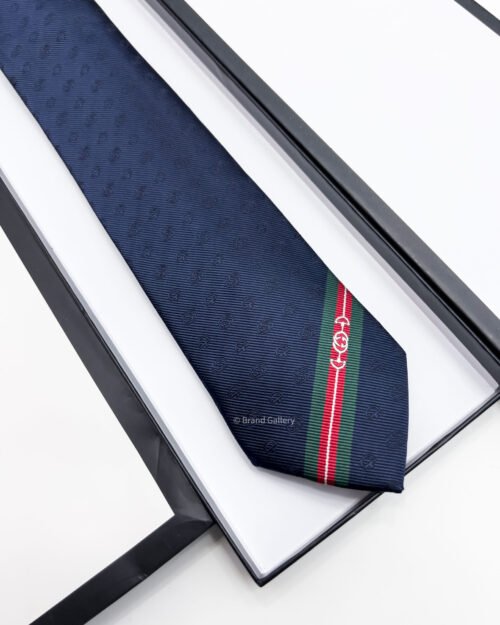 Gucci DOUBLE G AND HORSEBIT JACQUARD SILK TIE