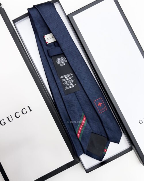 Gucci DOUBLE G AND HORSEBIT JACQUARD SILK TIE