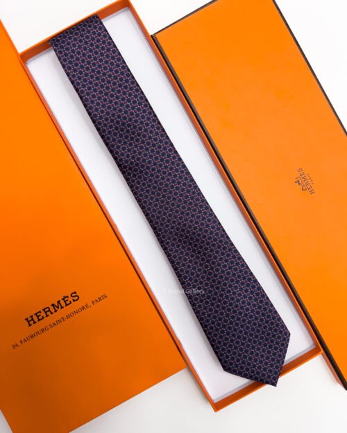 Hermes Red H CIRCLES SILK TIE