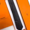 Hermes Black H PATTERN SILK TIE