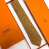Hermes Orange VINTAGE H PATTERN SILK TIE