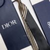 Dior Gold STRIPED OBLIQUE SILK TIE
