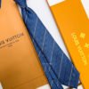 Louis Vuitton Blue STRIPPED MICRO DAMIER SILK TIE