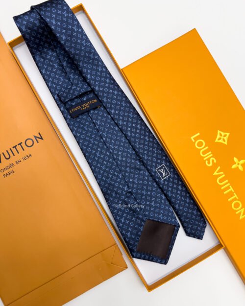 Louis Vuitton Sky Blue LV PATTERN SILK TIE