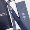 Dior Blue STRIPED OBLIQUE SILK TIE