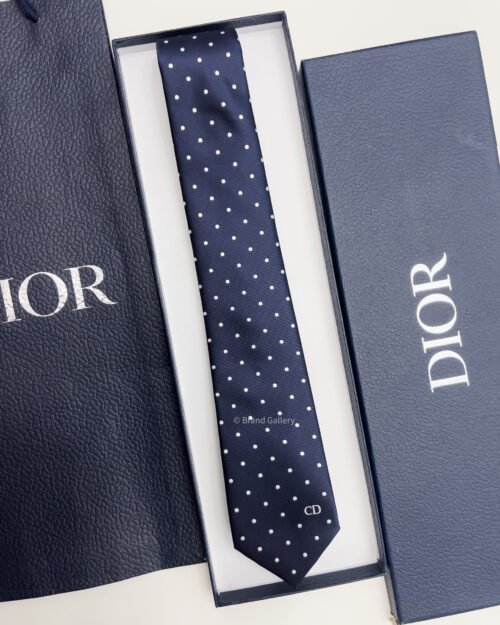 Dior Blue DOTS CD ICON SILK TIE