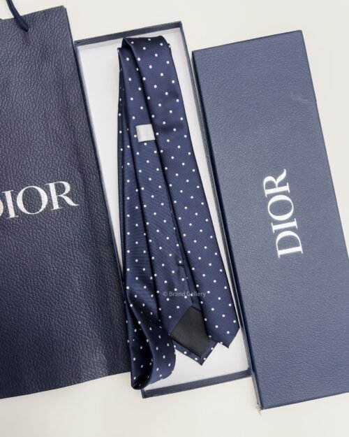 Dior Blue DOTS CD ICON SILK TIE