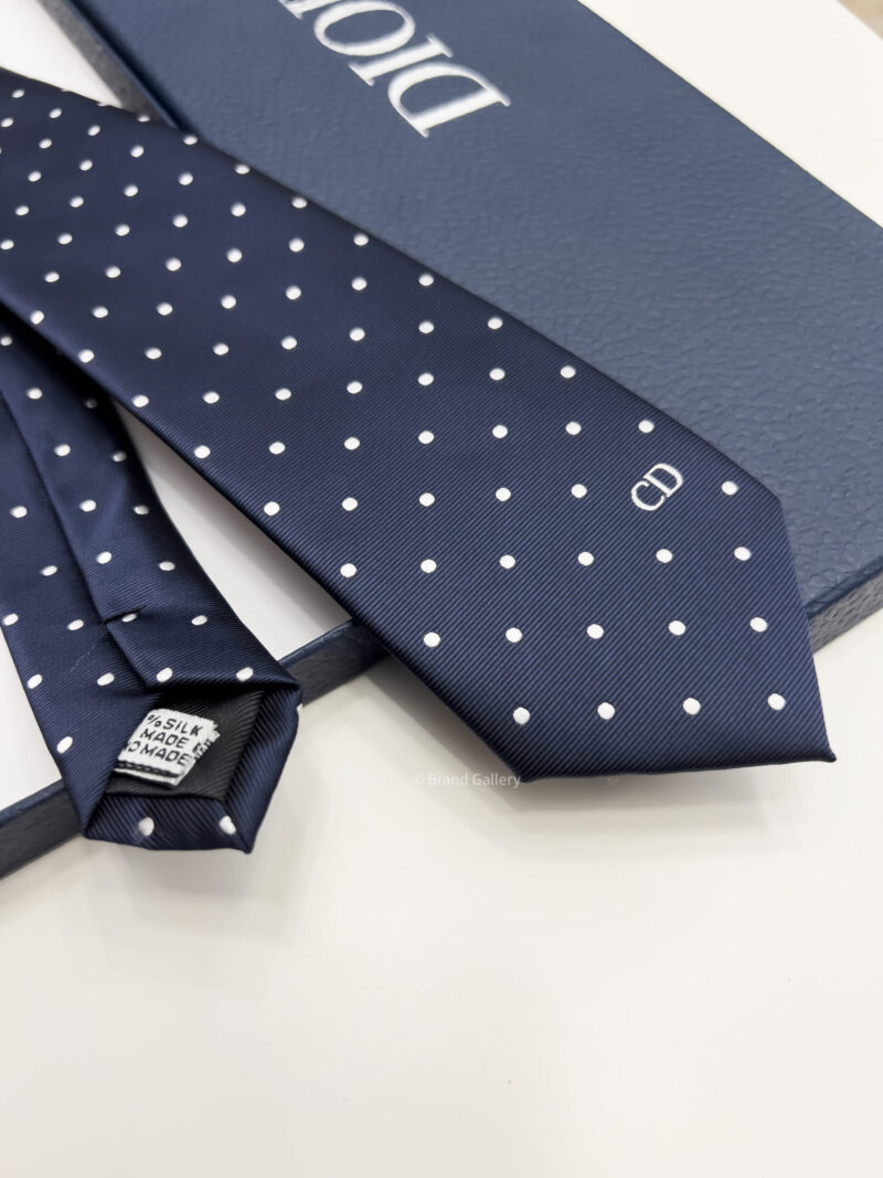 Dior Blue DOTS CD ICON SILK TIE