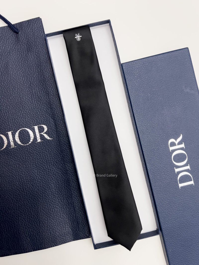 Dior Black BEE MOTIF SILK TIE