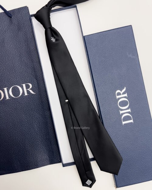 Dior Black BEE MOTIF SILK TIE
