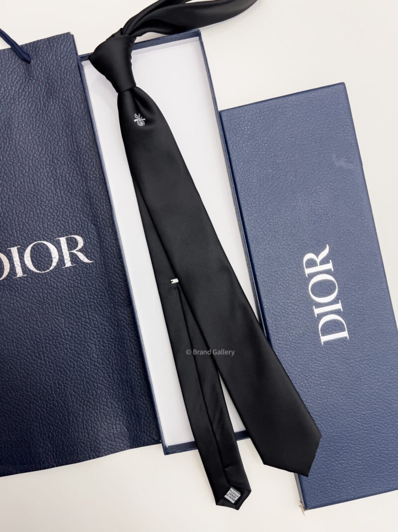 Dior Black BEE MOTIF SILK TIE