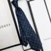 Gucci Navy GG AND Green CHECK JACQUARD SILK TIE