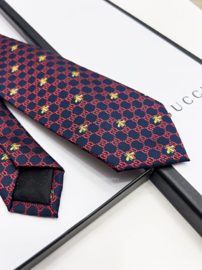 Gucci Navy Red GG BEES SILK