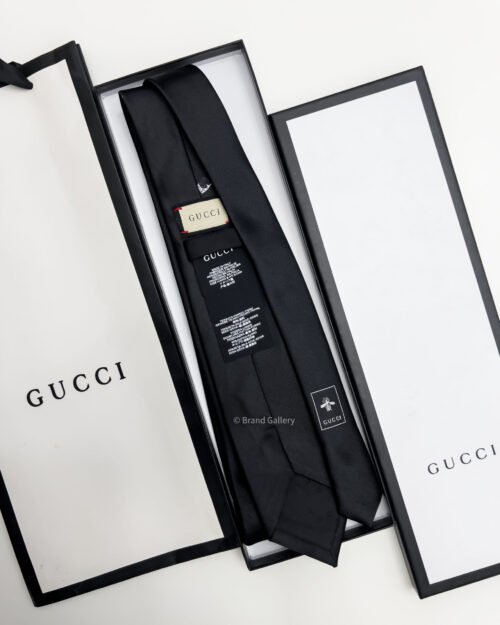 Gucci Black GG SNAKE SILK TIE