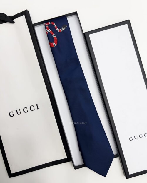Gucci Blue GG SNAKE SILK TIE