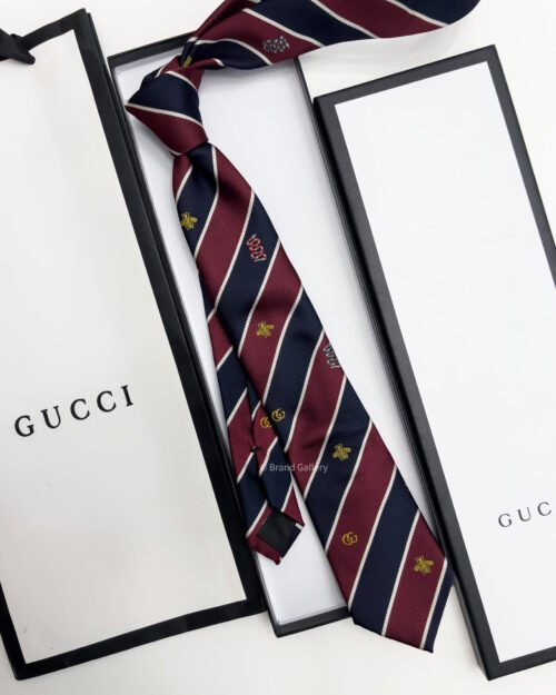 Gucci BEE STRIPPED SILK TIE