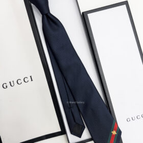 GUCCI - Navy BEE WEB STRIPE SILK TIE Image