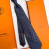 Hermes Hermes Navy CROSS H PATTERN SILK TIE