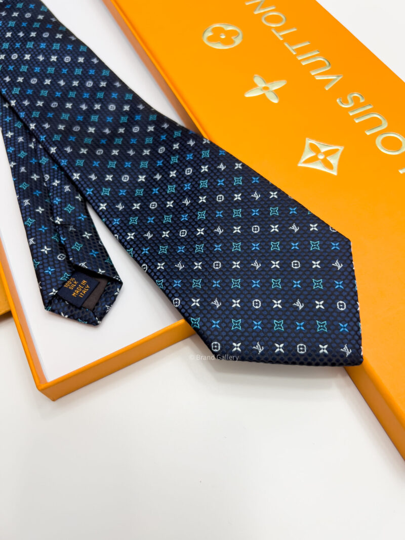 Louis Vuitton Navy DIAGONAL LV STARS PATTERN SILK TIE