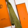 Hermes Olive PETITS MAILLONS SILK TIE