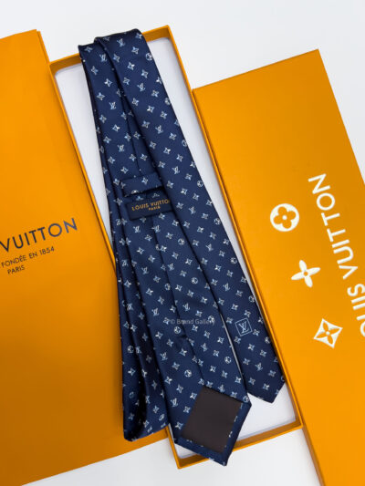 Blue LV STARS PATTERN SILK TIE