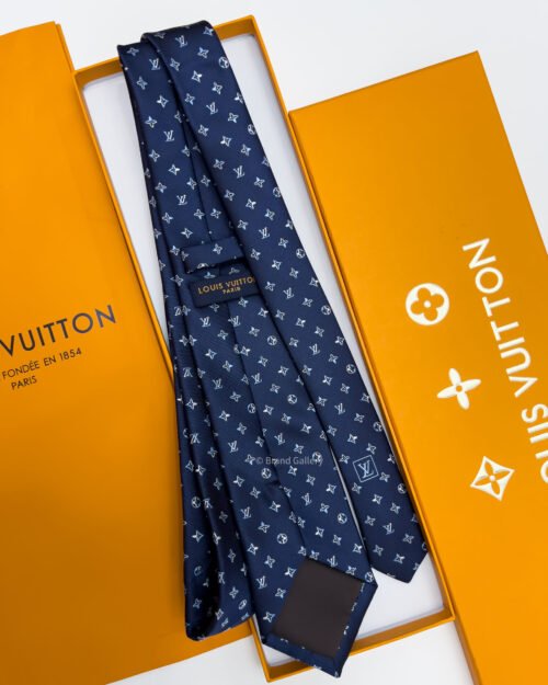 Blue LV STARS PATTERN SILK TIE