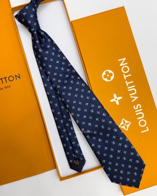 Blue LV STARS PATTERN SILK TIE