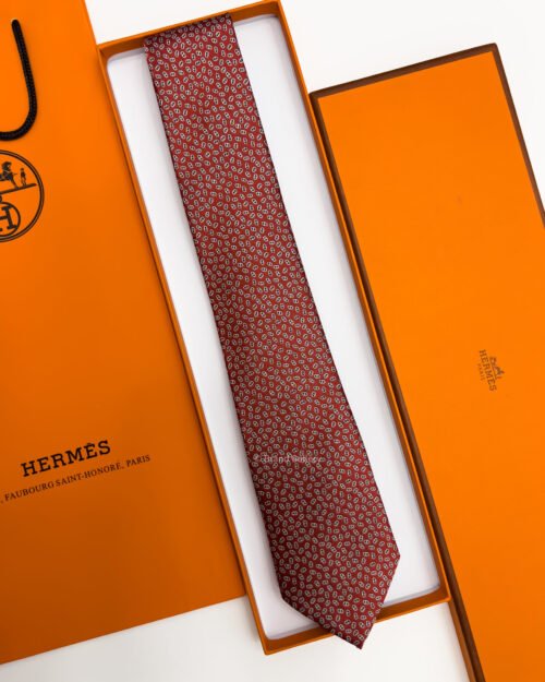 Red PETITS MAILLONS SILK TIE