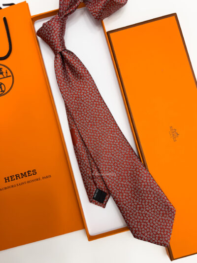 Red PETITS MAILLONS SILK TIE