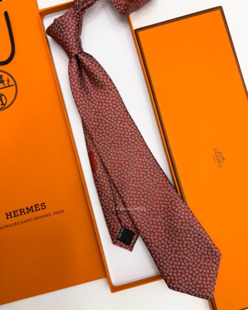 Red PETITS MAILLONS SILK TIE