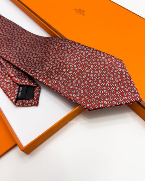 Red PETITS MAILLONS SILK TIE