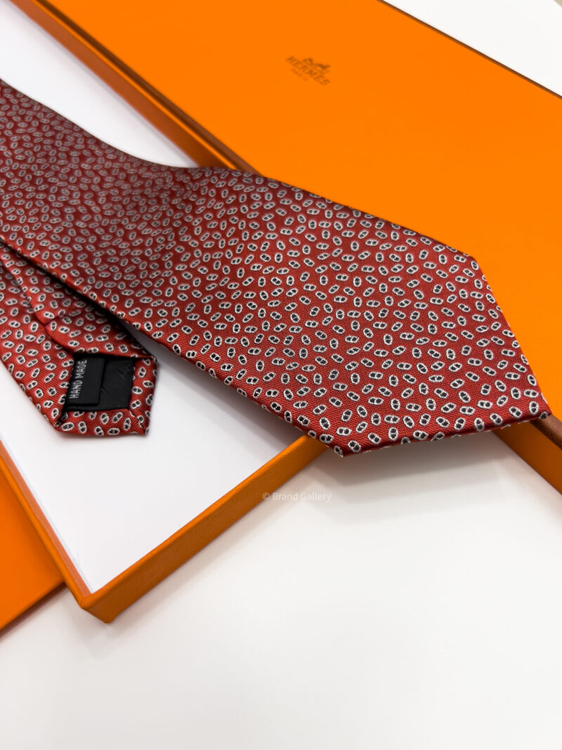 Red PETITS MAILLONS SILK TIE