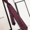 Gucci Maroon GG STARS HEARTS PATTERN SILK TIE