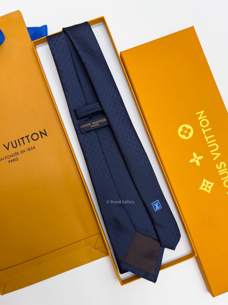 Louis Vuitton Navy BEYOND MONOGRAM SILK TIE
