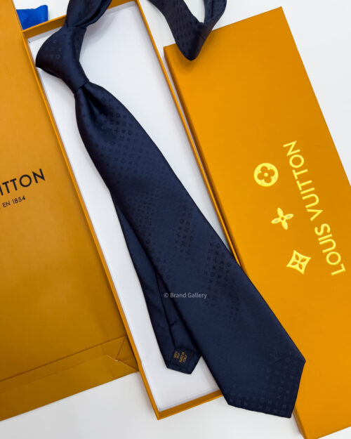 Louis Vuitton Navy BEYOND MONOGRAM SILK TIE