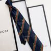 Gucci Navy WEB CREST SILK TIE