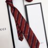 Gucci Dark Red HORSEBIT STRIPED SILK TIE
