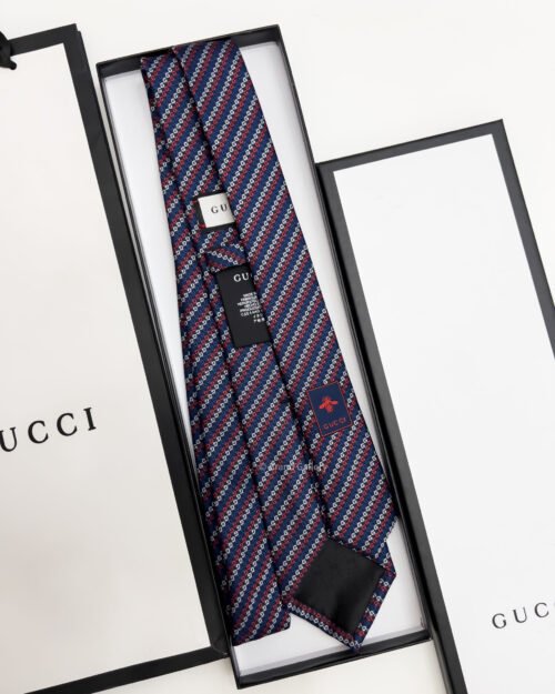 Gucci Navy DIAGONAL G PATTERN SILK TIE