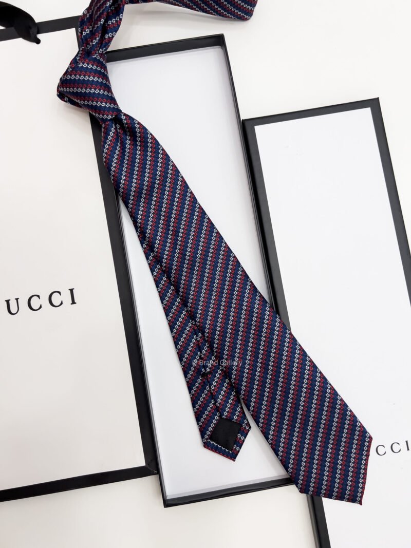 Gucci Navy DIAGONAL G PATTERN SILK TIE
