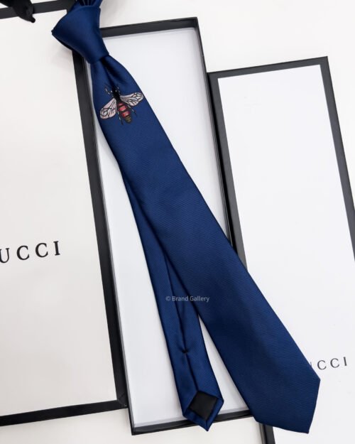 Gucci Blue GIANT BEE SILK TIE