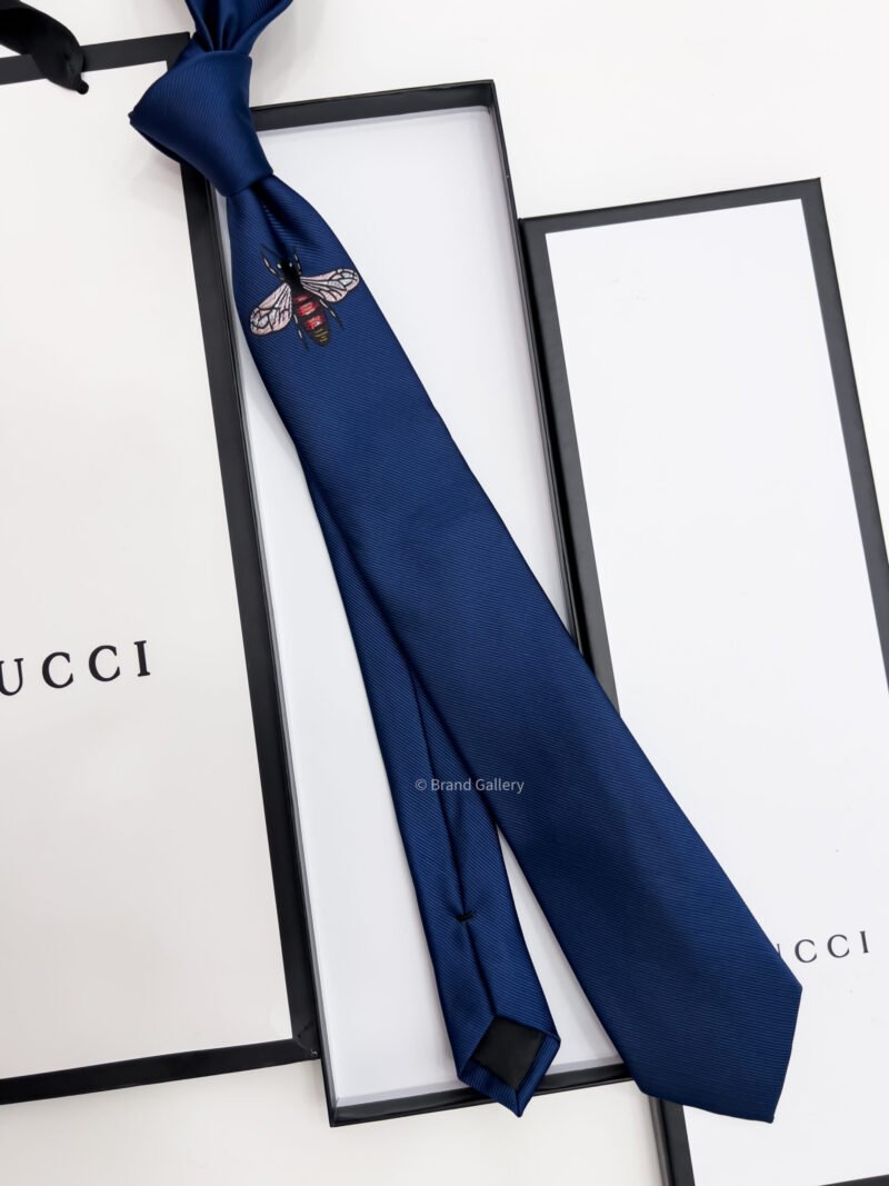 Gucci Blue GIANT BEE SILK TIE