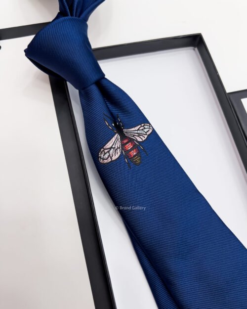 Gucci Blue GIANT BEE SILK TIE
