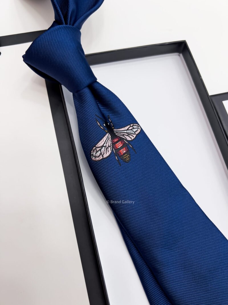 Gucci Blue GIANT BEE SILK TIE