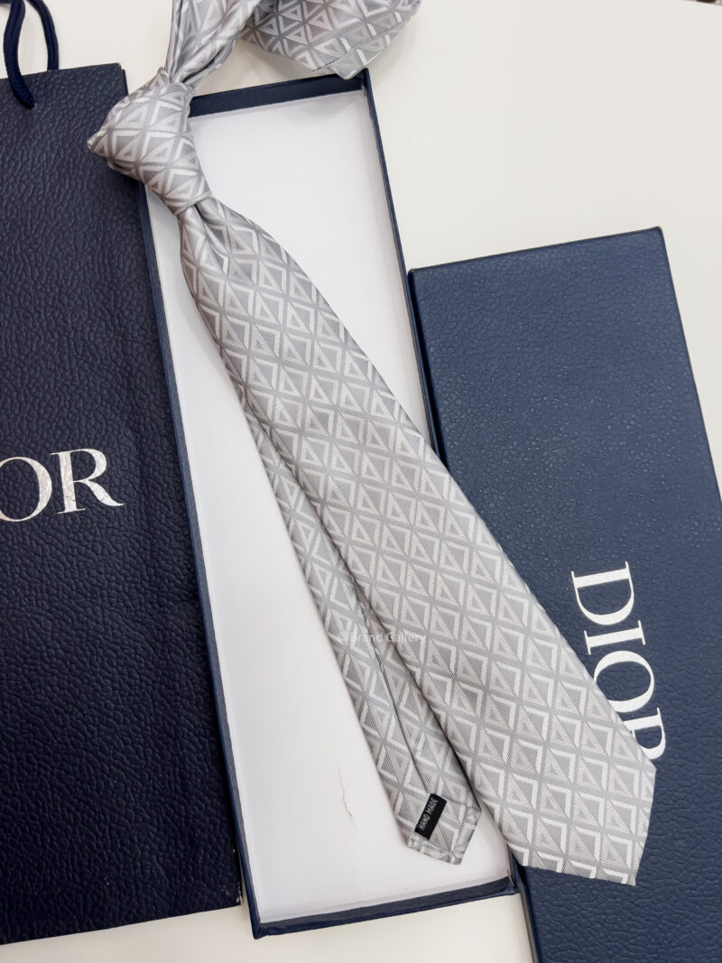 Dior Grey CD DIAMOND SILK TIE